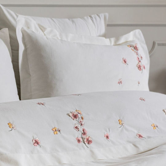 Şaheser Set Huse Pentru Pilote 200x220cm Dublă Cu 4 Fețe De Pernă & 1 Cearșaf Cream