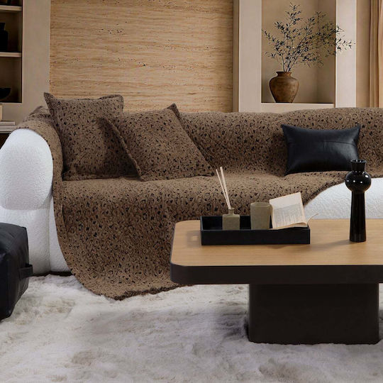 Nef-Nef Homeware Leopard Sesselüberwurf Chenille 170x180cm Grüne