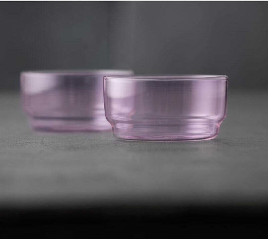STM Salatschüssel Glas Rosa 12x12cm 2 Stück
