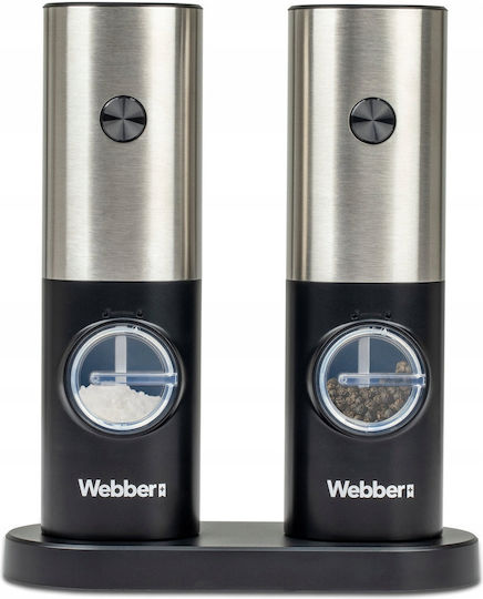 Webber Webber Salz- und Pfeffermühlen-Set Elektrisch Keramik in Schwarz 2 Stück