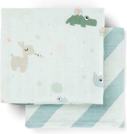 Done by Deer Muslin Swaddle Blankets Blue 65x65cm 2pcs Done by Deer Muslin Swaddle Blankets Blue 65x65cm 2pcs
