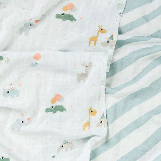 Done by Deer Muslin Swaddle Blankets Blue 65x65cm 2pcs