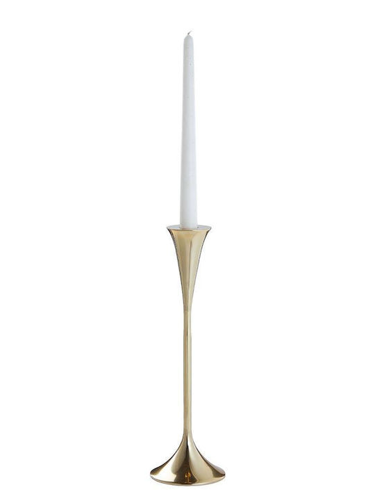 Butlers Kerzenhalter Aus Aluminium In Goldener Farbe 30cm