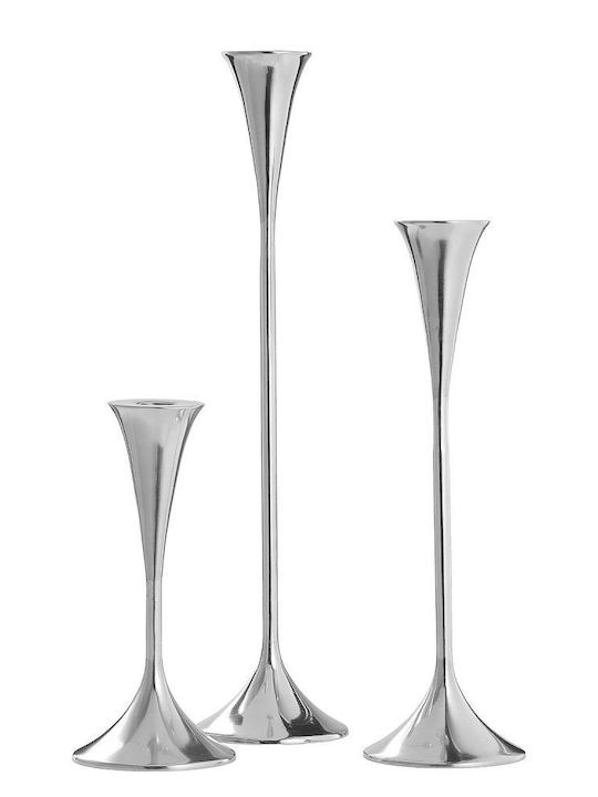 Butlers Kerzenhalter Aus Aluminium In Silber Farbe 40cm