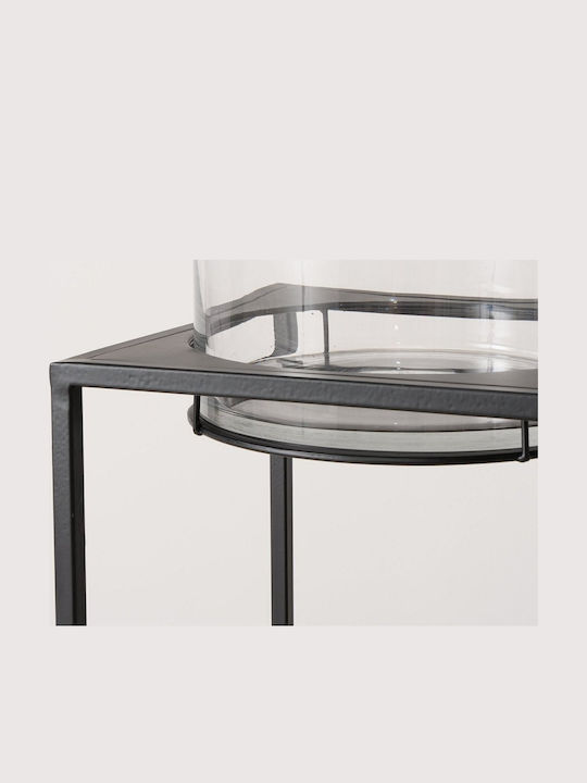 MSA MSA Kerzenhalter Glas in Schwarz 25x25x121cm