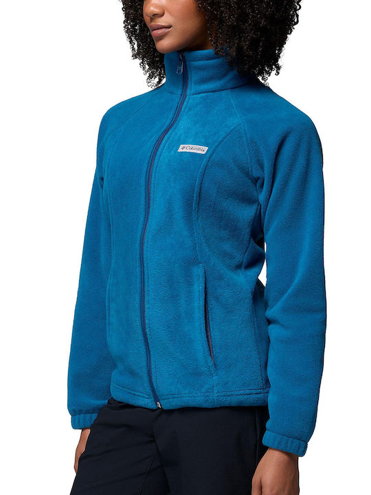 Benton Springs Voll Fleece Damen Strickjacke mit Reissverschluss Blau