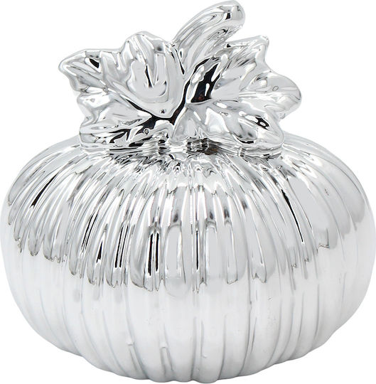 Decorative Ceramic Pumpkin Φ10x8.5 cm Silver Keskor 68279-2