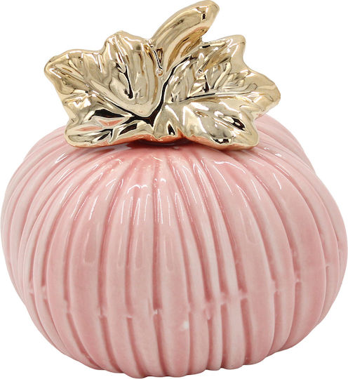 Decorative Ceramic Pumpkin Φ10x8.5 Cm Pink Gold Keskor 68277-3