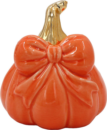 Decorative Ceramic Pumpkin Φ9x9 In Orange Gold Keskor 68271-2