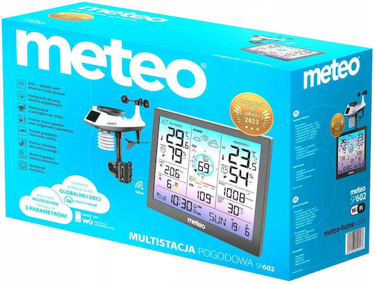 Meteo Ασύρματος Μετεωρολογικός Σταθμός Ψηφιακός Επιτραπέζιος Μαύρος