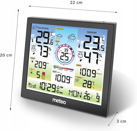 Meteo Stație Meteo Fără Fir Digitală de Masă Neagră