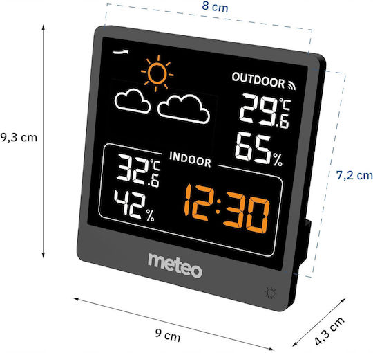 Meteo Stație Meteo Fără Fir Digitală de Masă Neagră