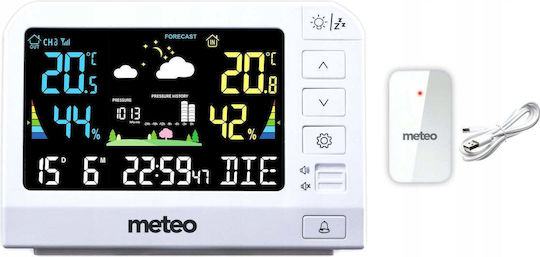 Meteo Kabellose Wetterstation Digital Tischplatte Weiße