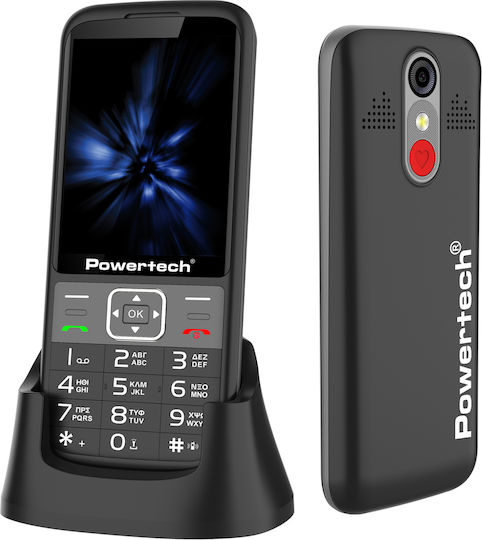 Powertech Sentry 3.36 Dual SIM Mobile Phone with Large Buttons Greek Menu Black