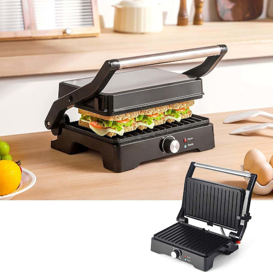 LTC Floor Standing Electric Grooved Plate Grill 1500W with Adjustable Thermostat 29x23cm