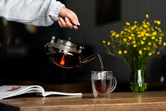 Vialli Design Стъклена чайник с филтър Сребриста 800ml