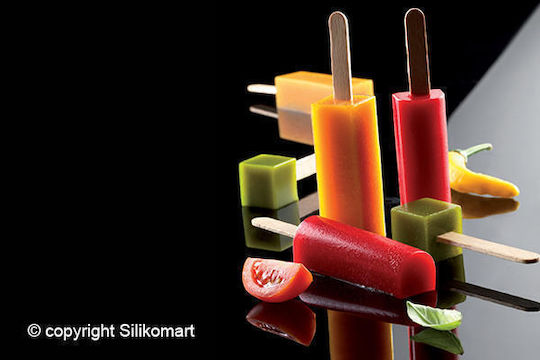 Silikomart Mini Bar Ice Cream / Ice Lolly Bakeware Silicone Mold 10 Sockets 60x20x2cm 2 Pieces