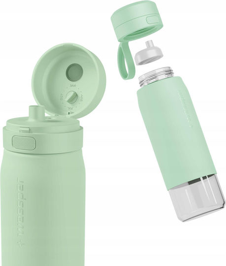Wessper Бутилка За Вода Стъклена С Винт Капак Зелена 700ml