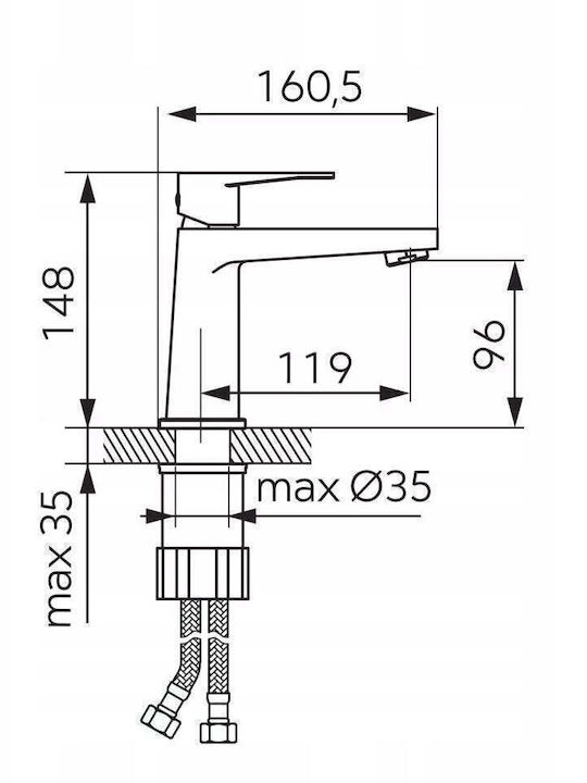 Ferro Ferro Mixing Sink Faucet Silver Ferro Ferro Mixing Sink Faucet Silver