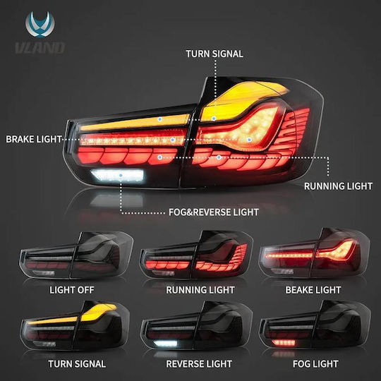 Задни Фарове Комплект Bmw 3 F30 11-18 Седан M4 Look Oled Dynamic Start Up Димни Vland