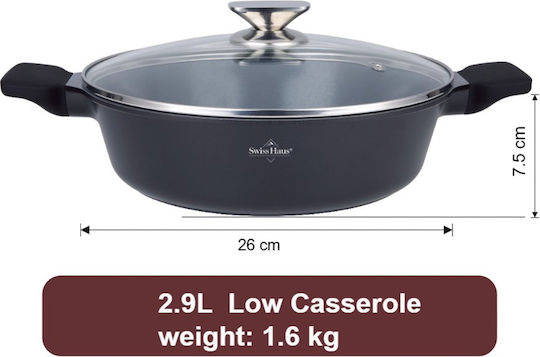 Swiss Haus Aluminum Pan with Lid with Non-Stick Coating 26cm Swiss Haus Aluminum Pan with Lid with Non-Stick Coating 26cm