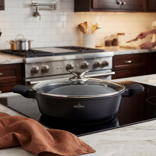 Swiss Haus Aluminum Pan with Lid with Non-Stick Coating 30cm