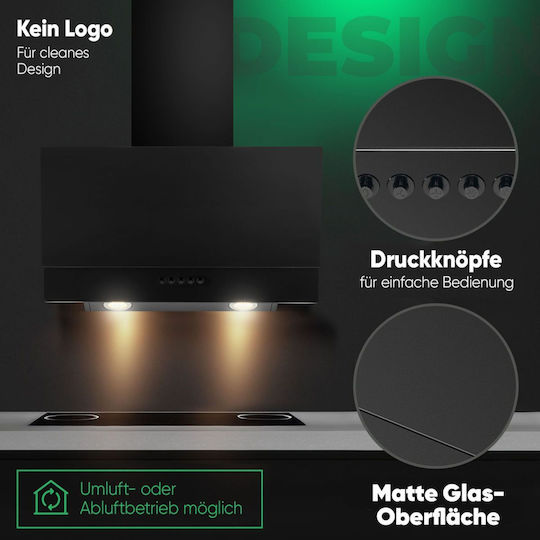 Bomann DU 7607 G Απορροφητήρας Καμινάδα 60cm Matt Black