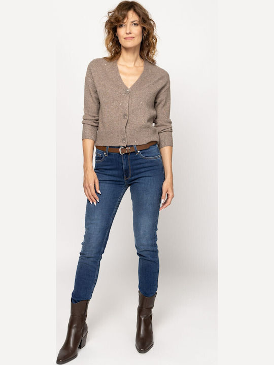 Gestrickte Damen Strickjacke Smoke
