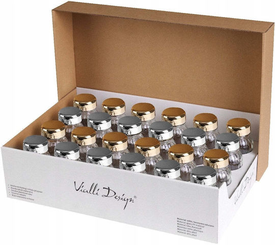 Vialli Design Gewürzgläser Metallisch Goldene 24 Stück