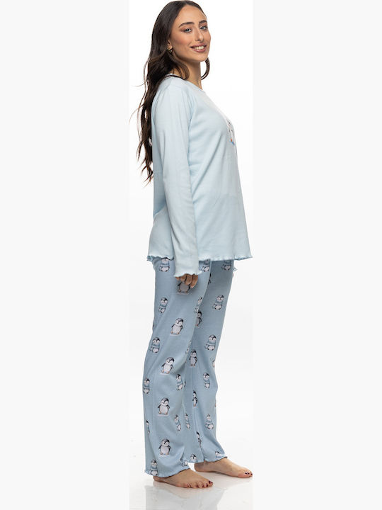 Galaxy Winter Women's Pyjamas Set Baby Blue