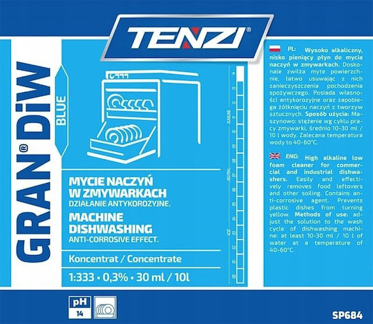Tenzi Commercial Dishwasher Liquid 21.9kg