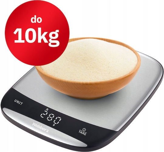 Webber Digitale Küchenwaage mit Eimer bis 10kg Inox