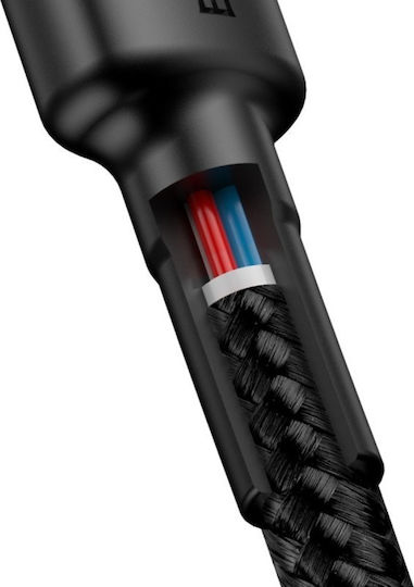 Baseus Cafule Braided USB 2.0 Cable USB-C Male - USB-C 60W Black 2m CATKLF-GG1