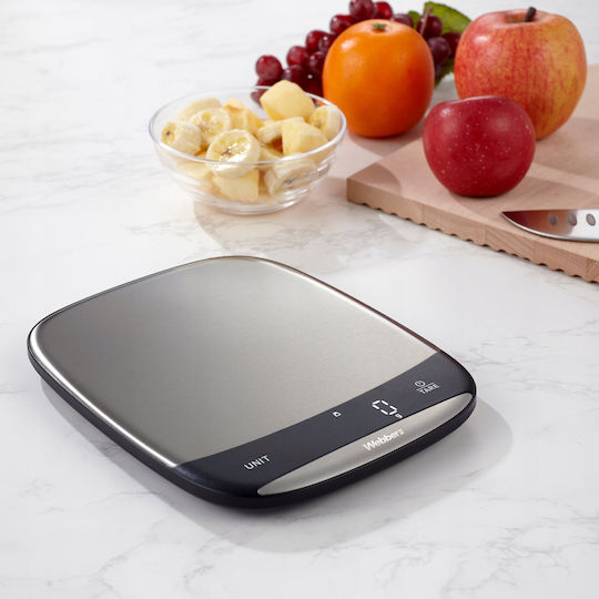 Webber Digitale Küchenwaage mit Eimer bis 10kg Inox