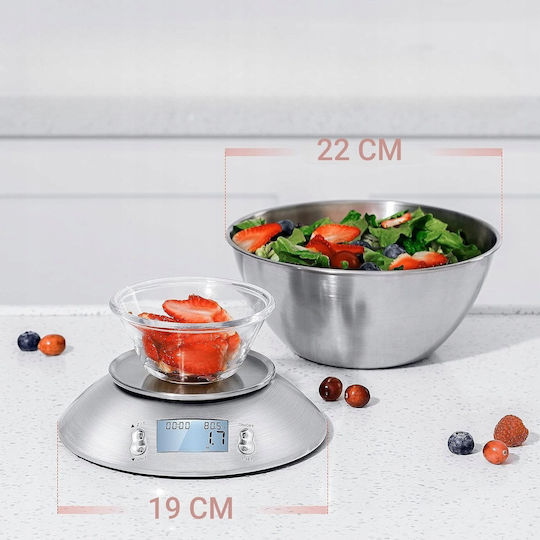 LTC Audio Digitale Küchenwaage bis 5kg Silber