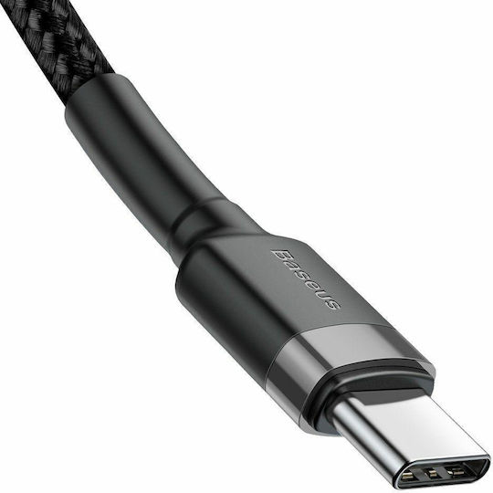 Baseus Cafule Braided USB 2.0 Cable USB-C Male - USB-C 60W Black 2m CATKLF-GG1