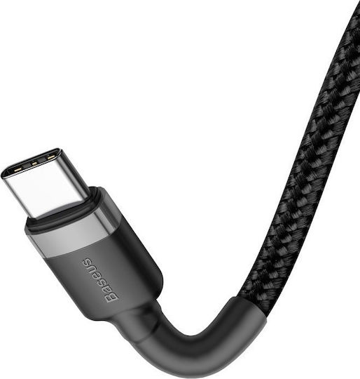 Baseus Cafule Braided USB 2.0 Cable USB-C Male - USB-C 60W Black 2m CATKLF-GG1