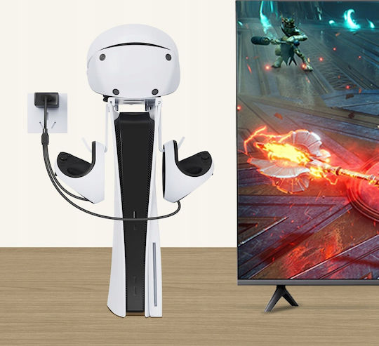 Jys Стойка за Зареждане PS5 / PS5 Slim / VR / PS4 / Xbox Series X/S Бяла SB8849