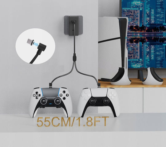 Jys Стойка за Зареждане PS5 / PS5 Slim / VR / PS4 / Xbox Series X/S Бяла SB8849