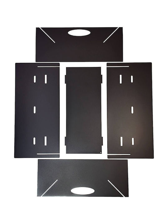 Glob Șemineu de exterior metalic gri 54x45x20cm