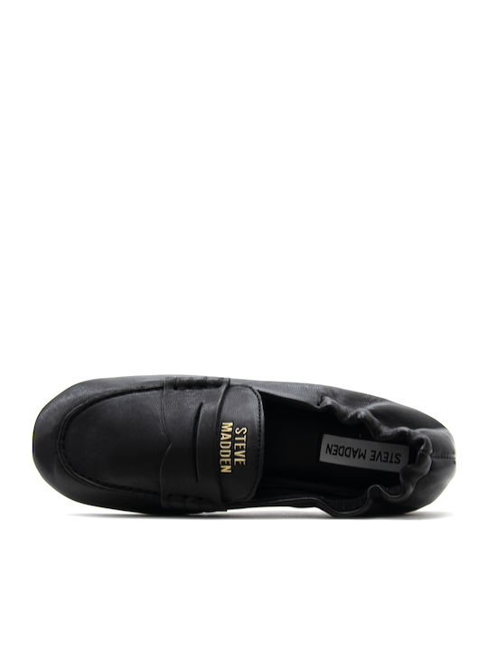 Damen Mokassins Aus Leder In Schwarz Farbe
