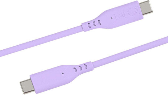 PremiumCord Cablu USB 2.0 USB-C tată - USB-C 60W PD Violet 1.5m