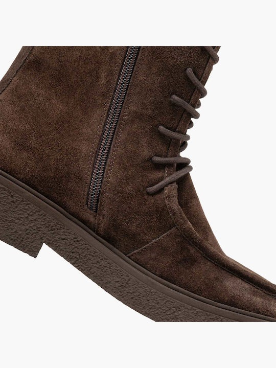 Leather Women's Ankle Boots Brown