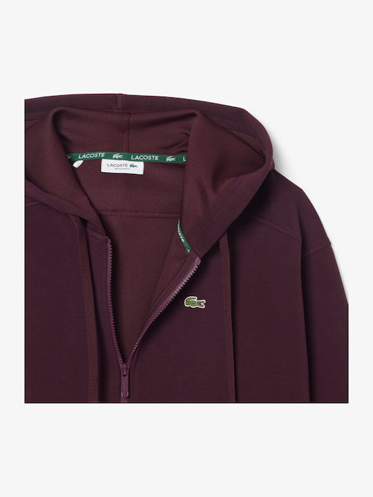 Jachetă Hanorac Dama Cu Glugă Burgundy