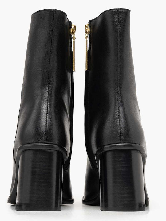 Leder Stiefeletten Damen Schwarz