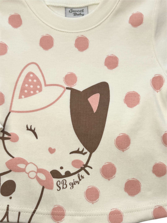 Sweet Baby Pijama Copii Cu Buline Pisicuță G385