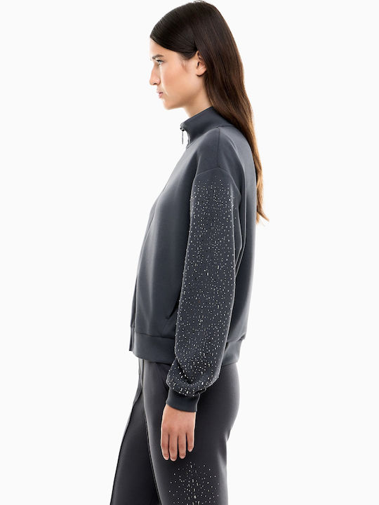 Women's Sweatshirt Cardigan Anthracite