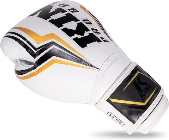 King Pro Boxing Boxhandschuhe Leder für Wettkampfhandschuhe Weiße