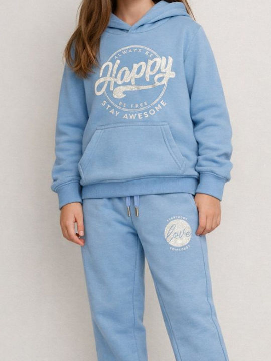 Kinder Sweatpants Set Mit Bluse Hellblau