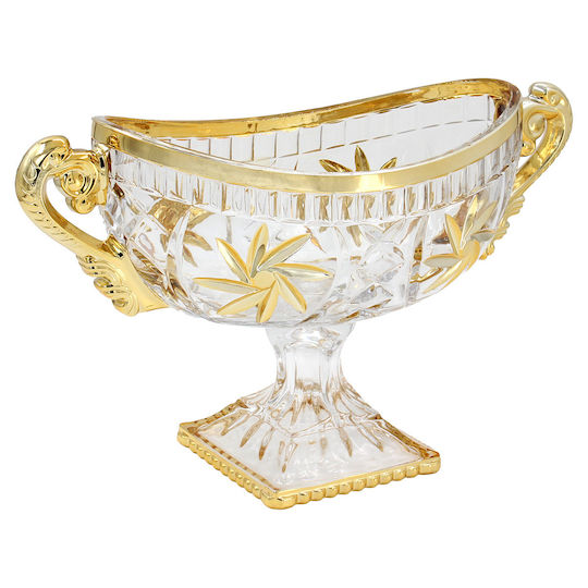 Keskor Keskor Dekorative Schale Glas Gold 35x15x22cm